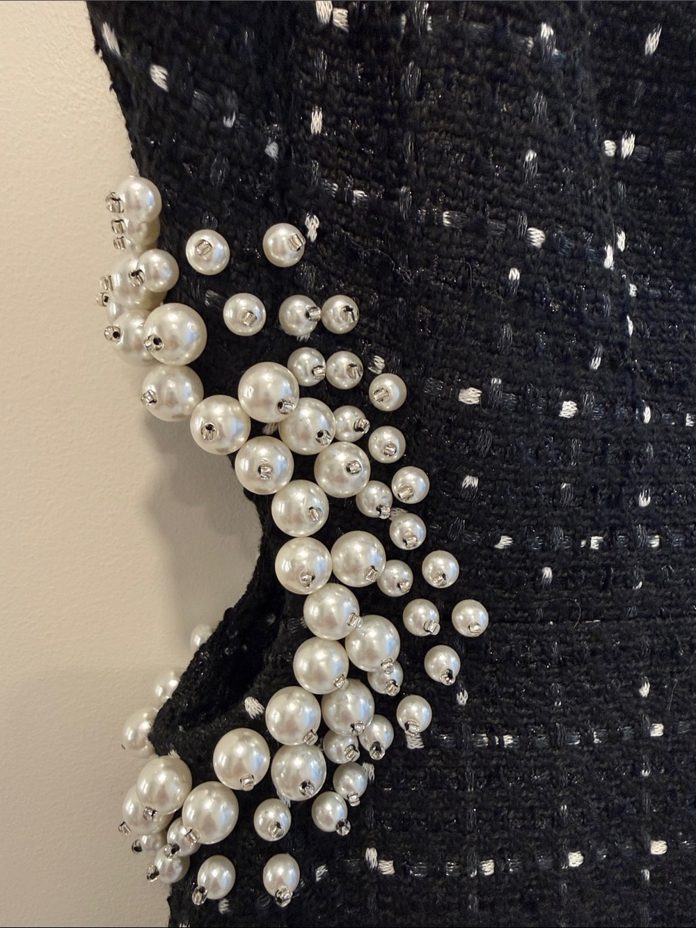Zara Texture Weave Dress with Pearl accents - Picture 5 of 8